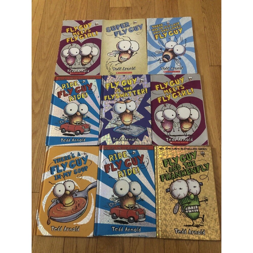 Lot of 8 Fly Guy Paperback and Hardcover Tedd Arnold Children's Books